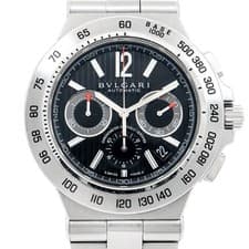 BVLGARI Diagono Professional Chronograph DP42SCH Date Black SS Men Automatic