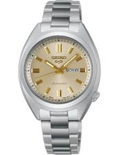 Seiko 5 Sports SNXS Series 32mm Gold Dial Stainless Steel Watch SRE023