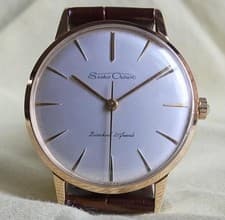 Seiko Crown Manual Wind Watch 21 Jewels Vintage 1960s Silver White Dial