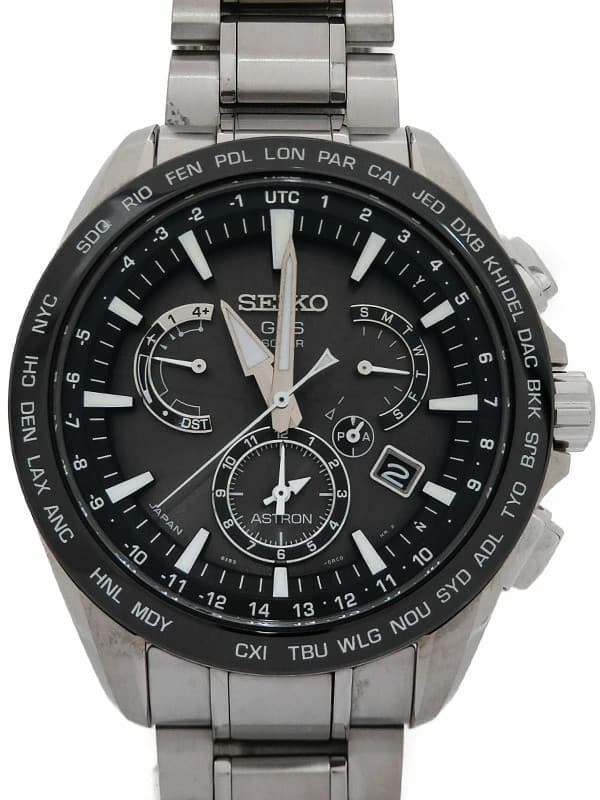 SEIKO Astron Solar GPS Watch SBXB077 8X53-0AD0 45mm Black Dial