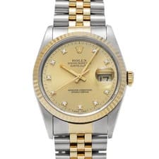 ROLEX Datejust 16233G Champagne/diamond WATCH 721948