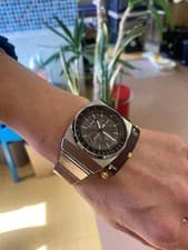 SEIKO Alba Alien Giugiaro Design Brown Stainless Steel Stopwatch Water Resistant