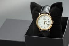 【N MINT 】 OMEGA De Ville Cal.1430 White Dial Gold Roman Quartz Men's Watch JAPAN