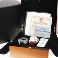 PANERAI LUMINOR MARINA PAM00049 40mm SS White Dial Leather Strap Date #C239