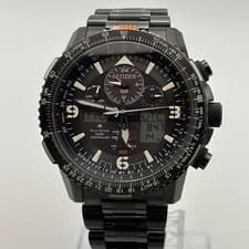 CITIZEN Promaster Skyhawk U680 Solar Watch Multi Function Black Stainless USED