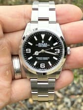 Rolex Explorer I BLACK 36mm Stainless Steel 3-6-9 Watch 124270 With Certificate