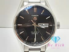 TAG HEUER Carrera Caliber 5 Automatic Men s Watch Day Date WAR201 A Black Silver