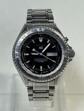 SEIKO 5M23 6A20 Landmaster Watch Timepiece Kinetic Auto Quartz Black Dial