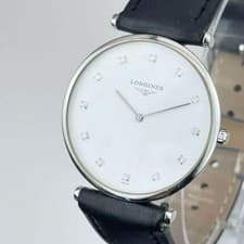 Longines Grand Classic L4 709 12P Diamond Quartz Wristwatch Stainless Steel