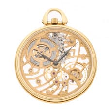 Audemars Piguet Vintage Pocket Watch Yellow Gold Manual Wind Skeleton 42mm