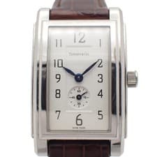 TIFFANY & Co. Grand Quartz White Dial Small Seconds Leather Women's Watch