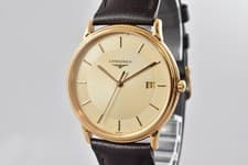 Vintage [Near MINT] LONGINES 156 7644 L156.2 Gold Dial Quartz Men's Watch JAPAN