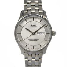 Used MIDO M0014311103192 Belluna Day Date Automatic Watch Men's Silver Dial
