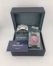 NOS TAG Heuer Formula 1 CAZ101AN.BA0842 Red Dial 43mm Chronograph Watch