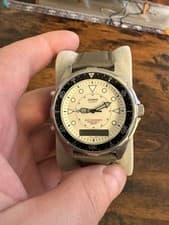 Casio AMW-320R white dial analog digital alarm chronograph 100m steel