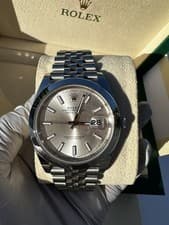Rolex Datejust 126300 Silver Jubilee Bracelet with Silver Bezel