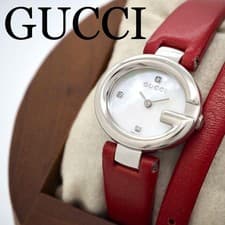 Gucci 1345 Watch Diamond G Balloon Red Good Condition with Box