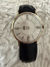 Vintage Benrus Men’s Watch 10K Gold Plated Unique Diamond Style Dial Mid Century