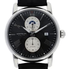 MONTBLANC 4810/114858 Dual time WATCH black SS/leather AT