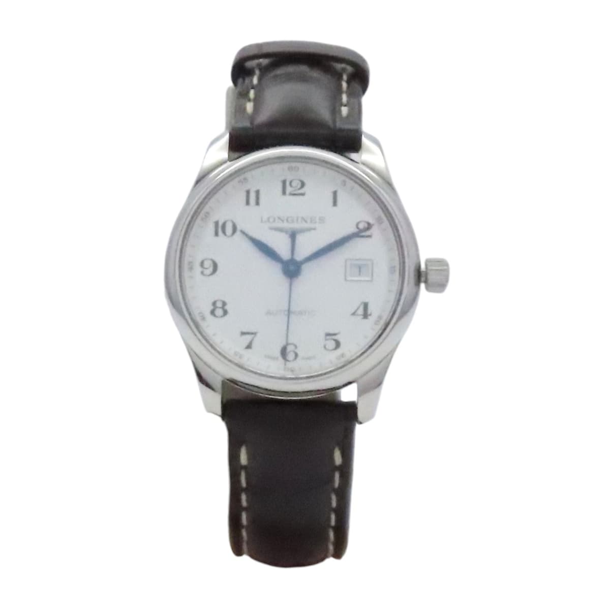 LONGINES Master Collection Watch White Dial Black Leather Strap L2.257.4.78.3