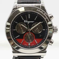 Ferragamo 061600210338 QZ Chronograph Black Dial Mens Wristwatch Quartz