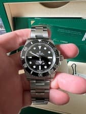 ROLEX STAINLESS STEEL SUBMARINER NON - DATE 124060 CERAMIC DIVER'S WATCH 41MM