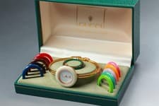 Vintage Gucci Change Bezel 11/12 12 Colors Women's Quartz Watch 26mm 7J Box