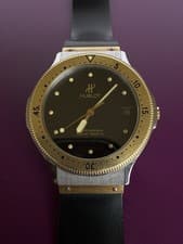 Authentic HUBLOT Professional  Black Steel 18k Gold Automatic 36m Watch HKL1400