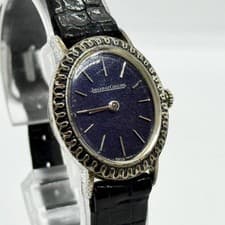 Jaeger-LeCoultre Watch Navy Leather Manual Winding Women's Auth Rare