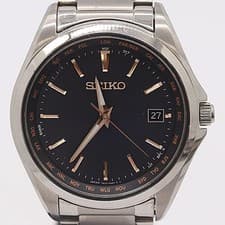 Seiko 7B75-0AA0 solar black dial, men's wristwatch. 9769000 3PRY MST ABC19739