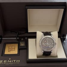 ZENITH El Primero Auto Chronograph Moon Phase Open Heart 42mm Leather Watch