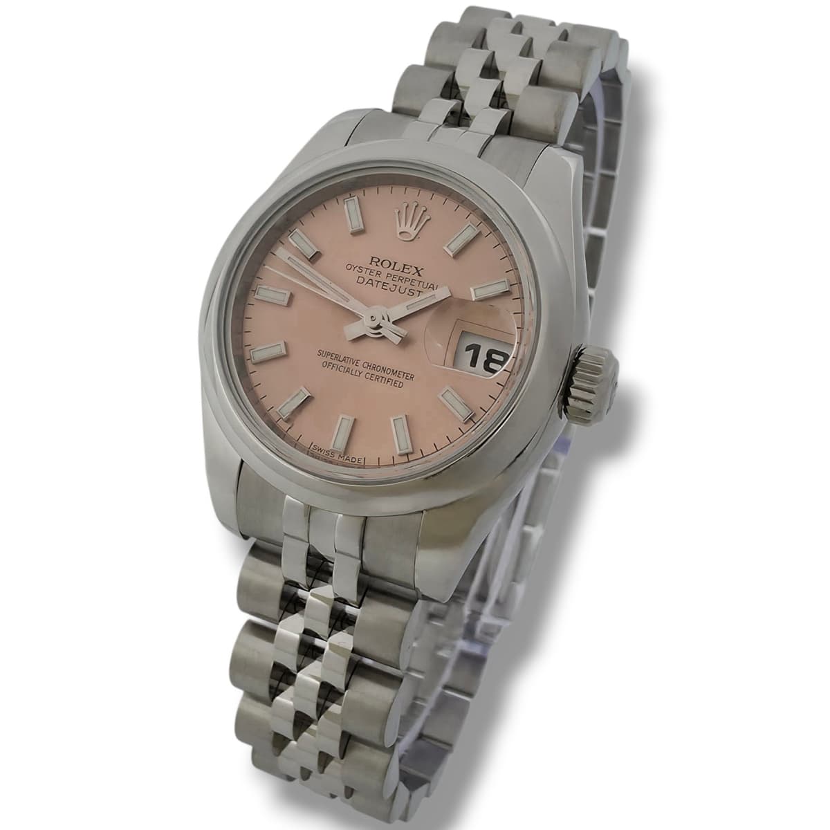 Rolex Datejust 26mm 179160 Salmon Pink Dial Steel Jubilee Watch Box Papers 2009