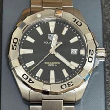 TAG HEUER Aquaracer Diver Watch 300m Stainless Steel Black Dial Ref WBD1110