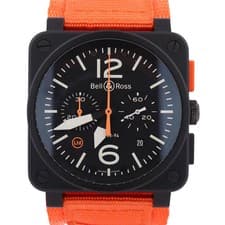 Bell & Ross Aviation 43mm Black Chronograph Watch Ref# BR0394-O-CA