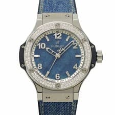 HUBLOT Big Bang 361 SX 2710 NR 1104 JEANS Quartz Diamond bezel Ladies 90321445