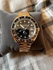 Bulova Oceanographer GMT Men's Black Dial Rose Gold Automatic Watch 97B215