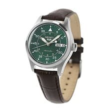 Seiko SBSA203 Seiko 5 Sports Automatic Watch Green Dial Leather Strap