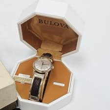 Vintage 1957 Bulova Manual Wind Mechanical Men Dress Watch Rare Fancy Lugs W Box
