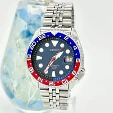 SEIKO Scuba 200m Diver 7002-7001 Automatic Red Blue Bezel Stainless Steel Men's