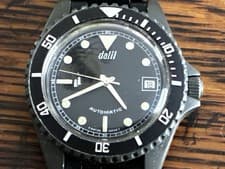 Rare Vintage 37mm Dalil NOS Swiss Automatic Diver. 1990s Cal 5611. Grey PVD Case