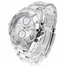 TAG HEUER Watch Aquaracer Chronograph CAF2111 Automatic Men's Silver Dial 42mm