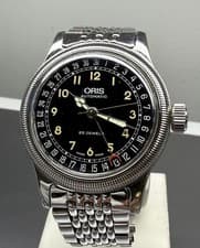 Oris Big Crown Pointer Date Watch Automatic Black Dial Bracelet 7463B Swiss