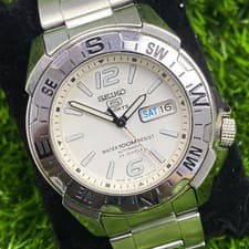 Rare Seiko 5 Sport Automatic 7s36-02r0 Field Explorer White Dial Compass Watch