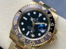 Rolex GMT-Master II Yellow Gold Black Dial Automatic Luxury Men's Wristwatch
