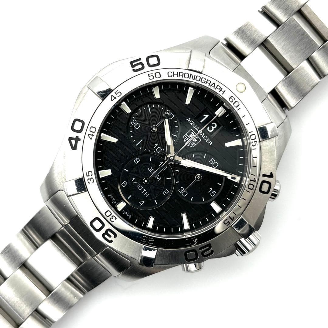 TAG Heuer Aquaracer CAF101E Quartz Chronograph Diver 44mm Silver/Black