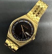 Vintage Seiko Solar Quartz 4826-9000 Gold Tone Day-Date Watch Japan