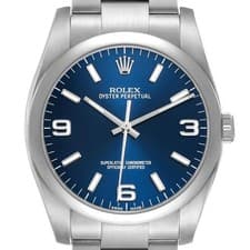 Rolex Oyster Perpetual 36 Steel Blue Dial Mens Watch 116000