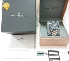 [w/Box] HAMILTON Jazzmaster Seaview H375511 Blue Navy Dial Quartz Men's Watch