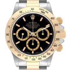 Rolex Daytona Steel Yellow Gold Black Dial Mens Watch 16523