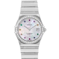 Omega Constellation 1495.79.00 28mm Mother of Pearl Diamond Steel Ladies Watch